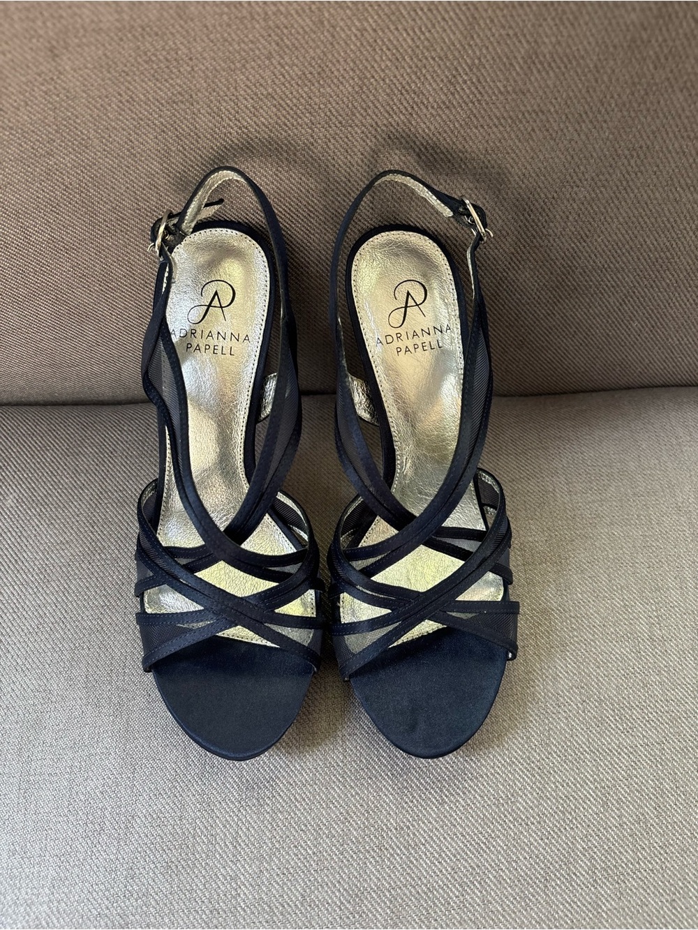 Adrianna Papell Black Crisscross Slingback Heels